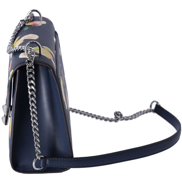 Michael Kors Whitney Medium Flap Shoulder Bag Fruit Print Navy Multi - Picture 4 of 8